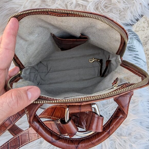 Dooney & Bourke Brown Croc-Embossed Backpack and Wallet main image 7